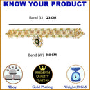 Gold-Plated Round Green & White Kundan & Cubic Zirconia Studded Borla Style Sheeshphool