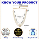 White & Gold-Toned Brass Gold-Plated Necklace