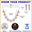 Rose Gold-Plated CZ & American Diamond Studded Handcrafted Jewellery Set
