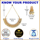 Traditional Gold-Plated White Pearl Lakshmi Coin Necklace & Earring Jewellery Set