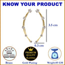 Gold-Plated Round White American Diamond Studded Ear Cuffs