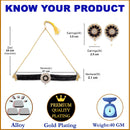 Black & White Gold-Plated American Diamond Studded Choker Necklace Set