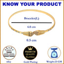 Gold-Plated Heart Shaped White American Diamond studded Bangle Bracelets (Set Of 2)