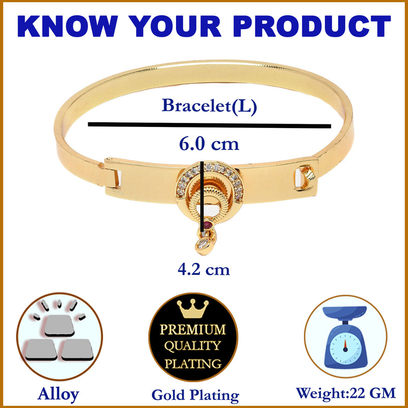 Gold-Plated White & Red Cubic Zirconia Stone studded Bracelet