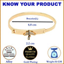 Gold-Plated White American Diamond studded Bracelet With Charm