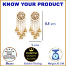 White Classic Circular Shaped Gold-Plated Earring With Drop Jhumka Earrings