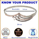 Rose Gold-Plated Black Toned Teardrop Shaped White  American Diamond Studded Bracelet