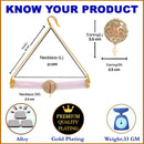 Gold-Plated with Peach-Toned & Pink AD-Studded & Beaded Jewellery Set