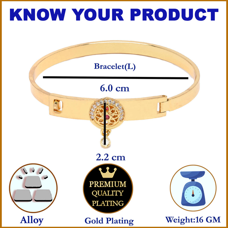 Gold-Plated Flower Shaped White Cubic Zirconia Stone studded Bracelet