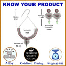 Rhodium-Plated with Silver-Tone American Diamond Stone-Studded Jewellery Set