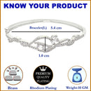 Rhodium-Plated White American Diamond Studded Handcrafted Kada Bracelet