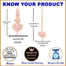 Rose Gold Plated Pink American Diamond Bead Drops Ethnic Maang Tikka & Earring