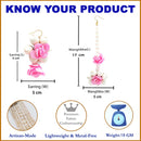 Gold-Plated Pearl White & Pink Gota Patti Flower Maang Tikka Set
