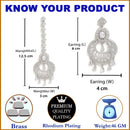 Rhodium-Plated Silver-Toned White American Diamond Studded Maang Tikka And Earrings Set