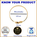 Gold-Plated Intricate Leaf Bangle Bracelets (Set Of 2)