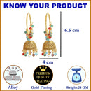 Multicoloured Dome Shaped Jhumkas Earrings with Gold-Plated Copper