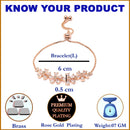 Rose Gold Plated White Floral Shaped American Diamond Studded  Bracelet