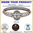 Rose Gold-Plated Black Toned White American Diamond Studded  Bracelet