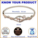 Rose Gold-Plated Black Toned Floral White American Diamond Studded  Kada Bracelet