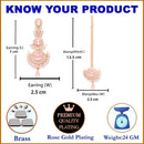 Rose Gold-Plated Pink American Diamond Studded Maang Tikka  With Earring