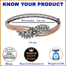 Rose Gold Plated Black Toned White American Diamond Studded  Bracelet