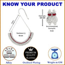 Temple Coin Rhodium-Plated with Silver-Tone Red Kundan-Studded  Jewellery Set