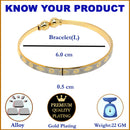 Gold-Plated Classic Textured Bangle Bracelets (Set Of 2)