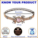 Rose Gold-Plated Black Toned Square Shaped  Pink American Diamond Studded Bracelet