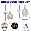 Rhodium-Plated with Silver-Toned Round Shape White American Diamond-Studded Maang Tikka & Earrings Set