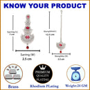 Rhodium Plated Silver Toned Red American Diamond Studded Maang Tikka  With Earring