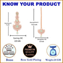 Rose Gold-Plated Sea Green American Diamond Studded Maang Tikka  With Earring