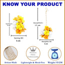 Gold-Plated Pearl White & Yellow Gota Patti Flower Maang Tikka Set