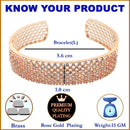 Rose Gold-Plated White American Diamond Studded Cuff Bracelet