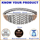 Rose Gold-Plated Black Toned Multi Row White American Diamond Studded  Bracelet