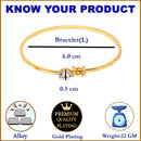 Gold-Plated White Cubic Zirconia Stone studded Bangle Bracelet