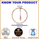 Rose Gold-Plated Leaf Dangling Charm White Cubic Zirconia Stone studded Bangle Bracelets (Set Of 2)