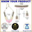 Gold-Plated Pink & White Beaded Floral Kundan Studded Layered Jewellery Set