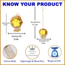 Gold-Plated Pearl Golden & Yellow Gota Patti Flower Maang Tikka Set