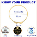 Gold-Plated White Cubic Zirconia studded Bangle Bracelets (Set Of 2)