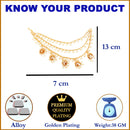 White Floral Shaped Gold-Plated Half Hoop Earrings