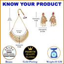 Peacock Design Choker with Gold-Plated Red American Diamond Studded Jewelry Set