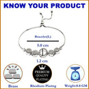 Rhodium-Plated Silver Toned Round Shaped White American Diamond studded  Bracelet