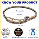 Rhodium Plated Silver Toned  Royal Blue Teardrop Shaped American Diamond Stone Studded Kada Bracelet