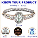 Rose Gold-Plated Black Toned Sea Green American Diamond Studded  Bracelet