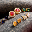 Style Jewellery Gold-Plated Multi-color Earring  5 In 1 Interchangeable