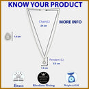 Rhodium Plated Silver Toned Tear Dropped Shaped Crystal White American Diamond Studded Pendant Set
