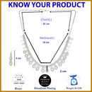 Rhodium Plated Silver Toned White American Diamond Studded Tear Drop Shaped Jewellery Set