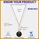 Rose Gold Plated with Heart Shaped Design Stainless Steel Pendent Set