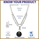 Rhodium Plated Silver Toned White American Diamond Jewellery Set