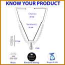 Rhodium Plated Silver Toned Teardrop American Diamond Jewellery Set